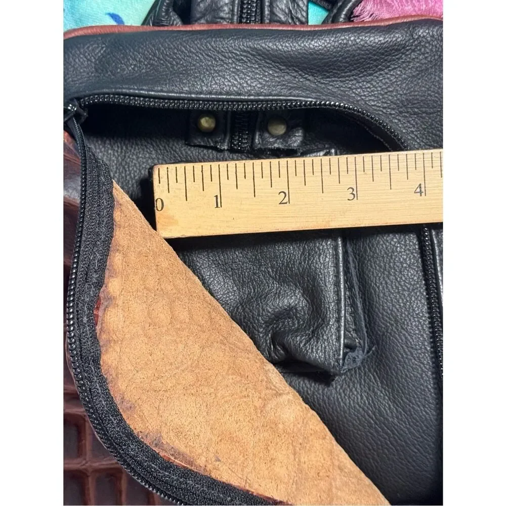 Artisan Lefty Leather CCW Sling/Backpack - Brahmin Croc Detail - Heavy Duty NEW